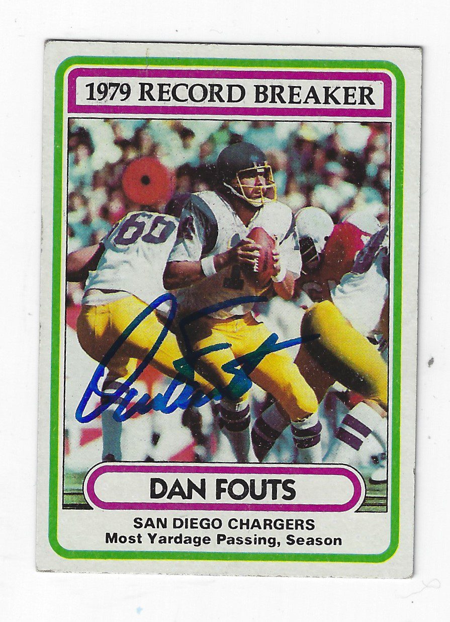 Autographed Dan Fouts San Diego Chargers 1980 Topps Card