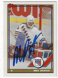 Autographed 1991-92 Topps MIKE RICHTER New York Rangers Hockey Card #91