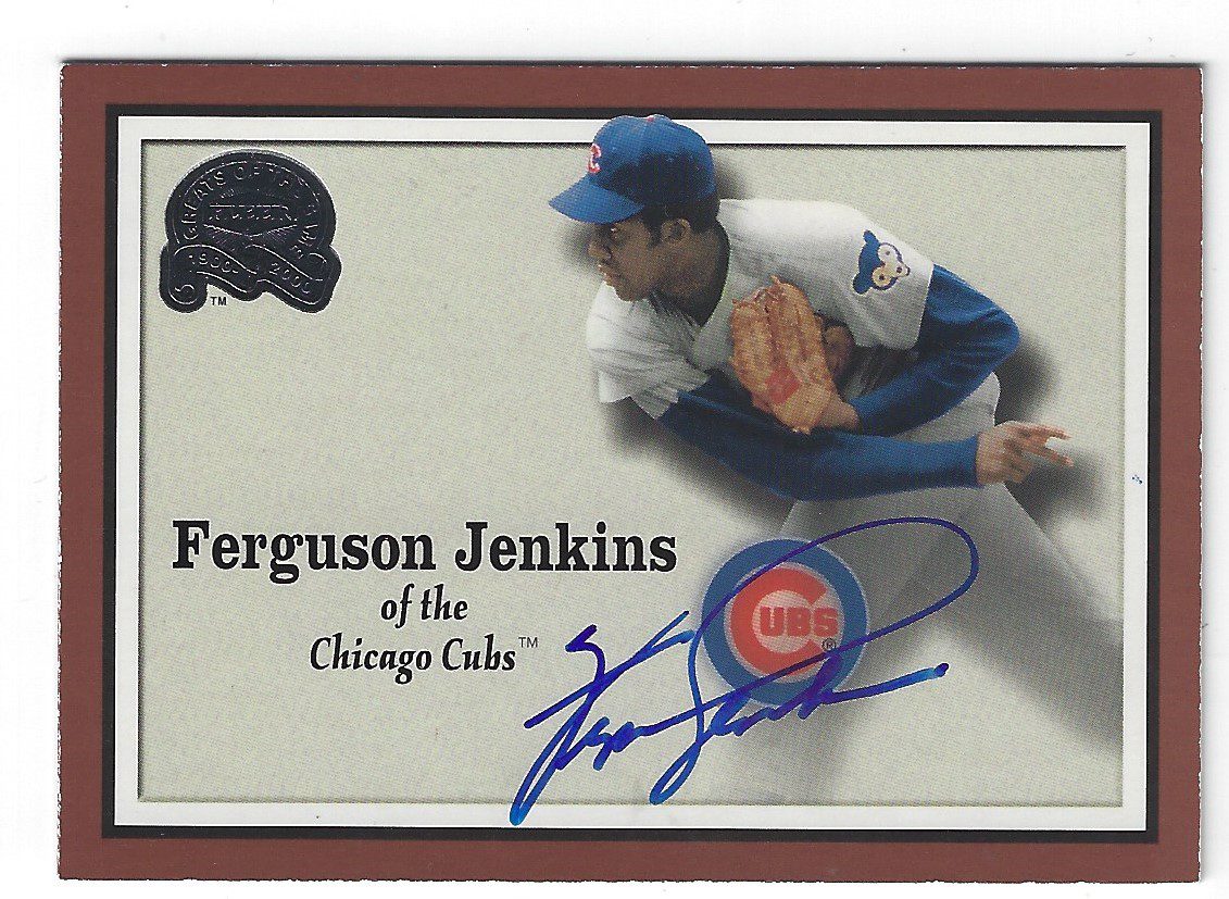 Autographed FERGIE JENKINS 2000 FLEER GREATS of the GAME CARD