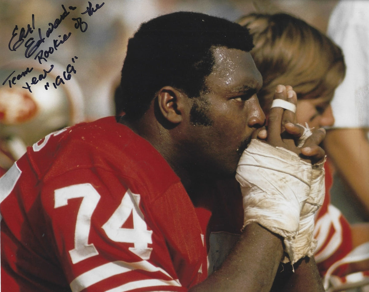 Autographed EARL EDWARDS 8X10 San Francisco 49'ers Photo
