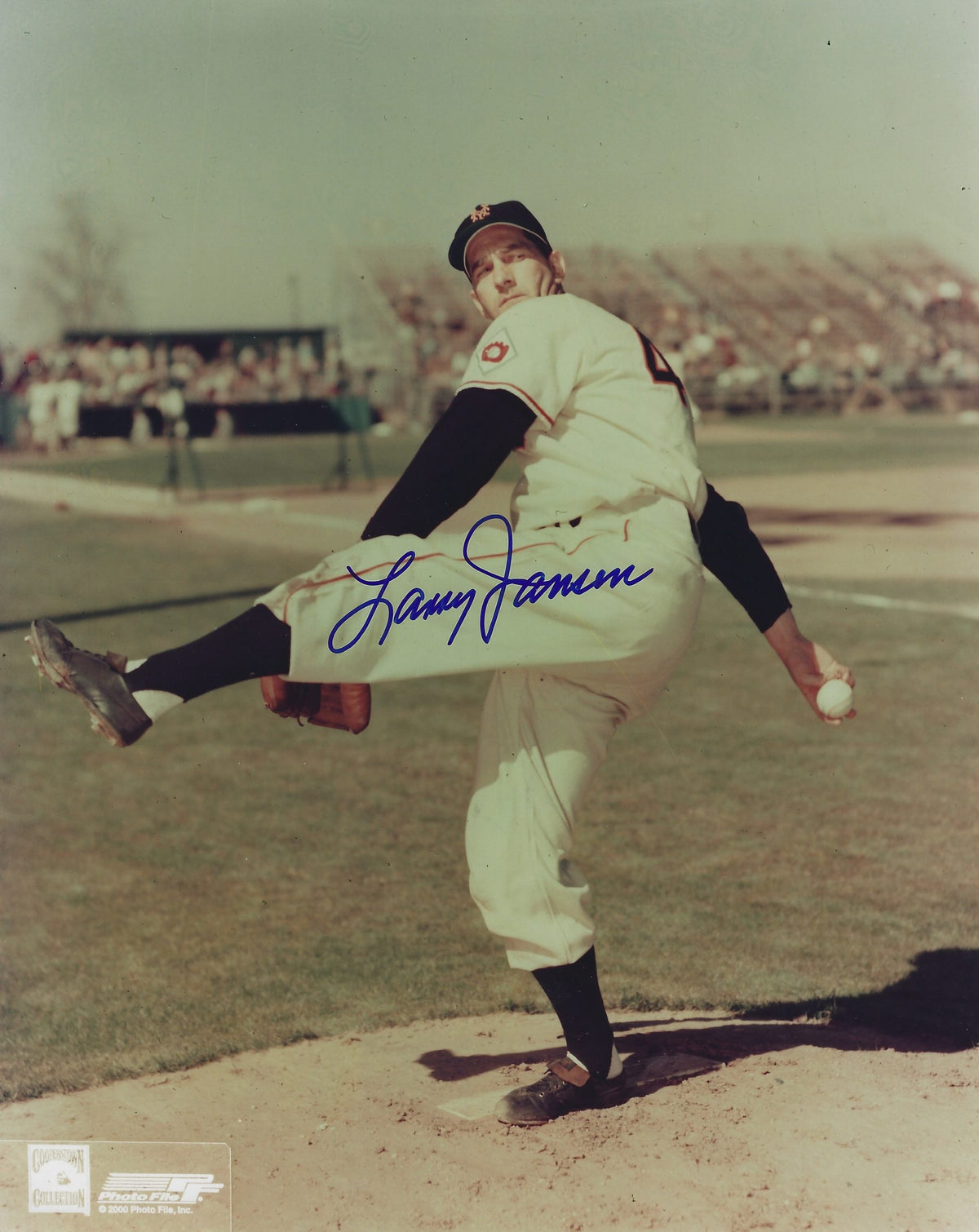 AUTOGRAPHED LARRY JANSEN 8x10 New York  Giants Photo