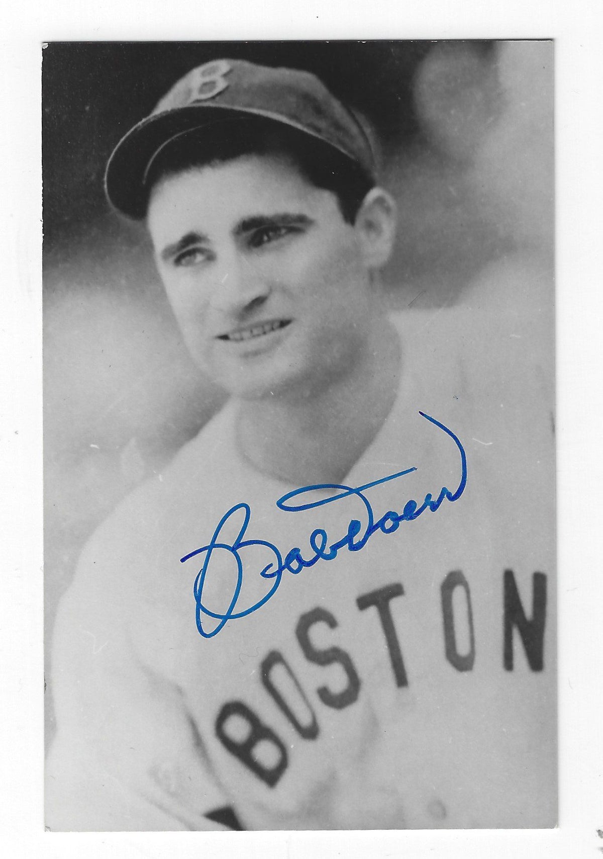 Autographed BOBBY DOERR BxW Rowe Post Card