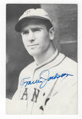 Autographed TRAVIS JACKSON New York Giants BxW Rowe Post Card