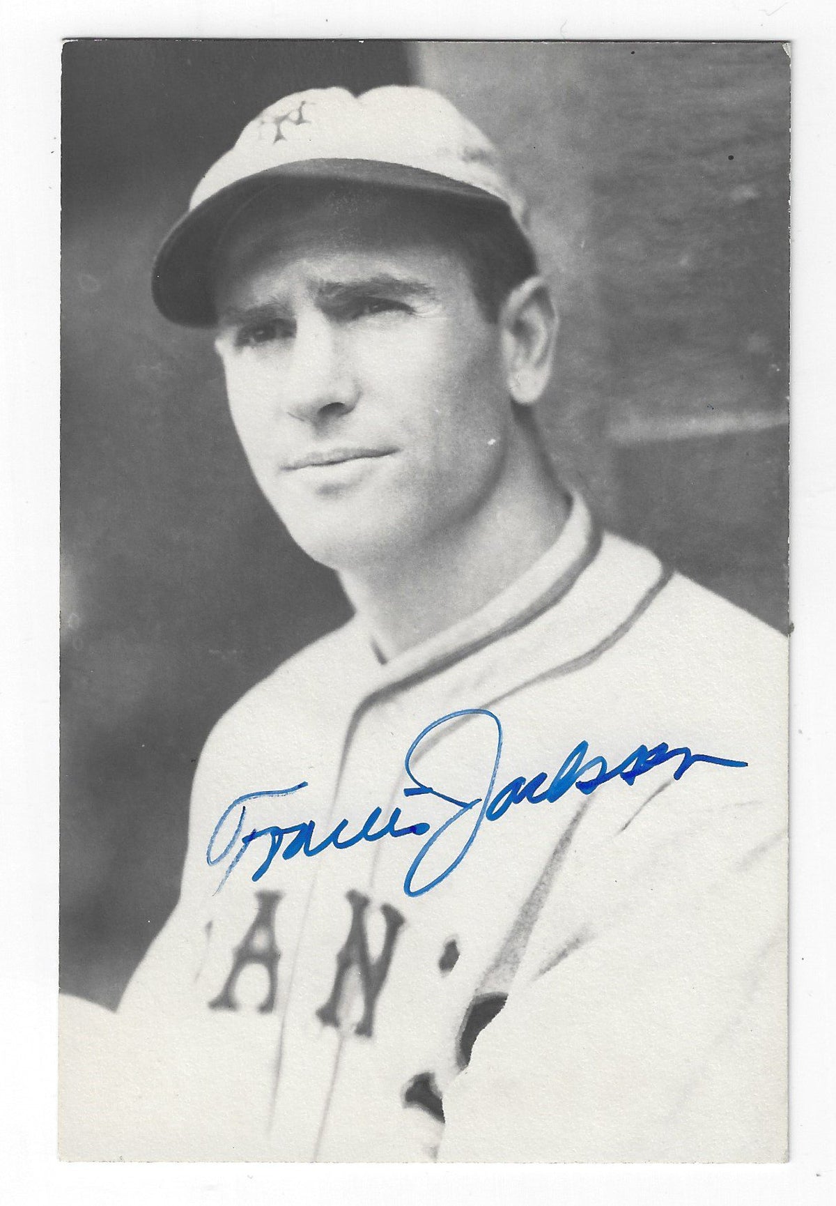 Autographed TRAVIS JACKSON New York Giants BxW Rowe Post Card