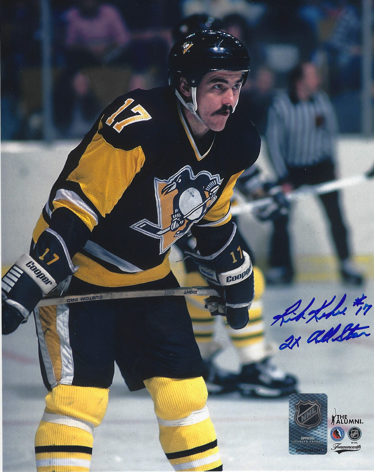 Autographed RICK KEHOE "2x All Star" 8X10 Pittsburgh Penguins Photo