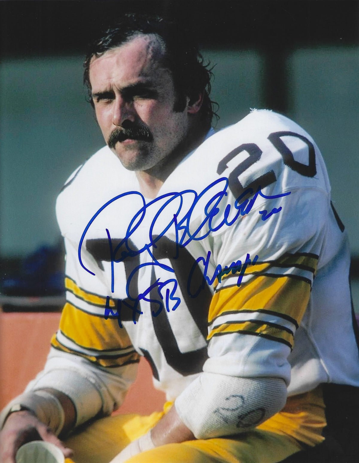 Autographed ROCKY BLEIER 8X10 Pittsburgh Steelers Photo