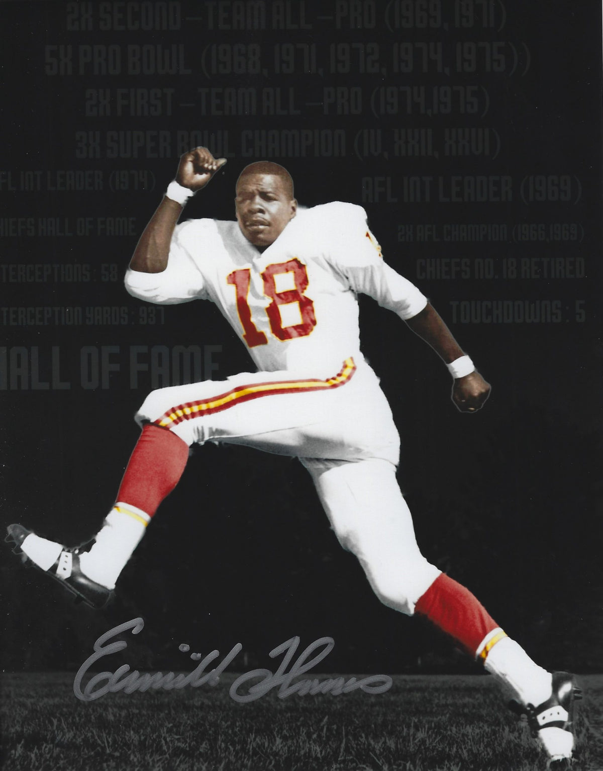 Autographed EMMITT THOMAS 8X10 Kansas City Chiefs Photo