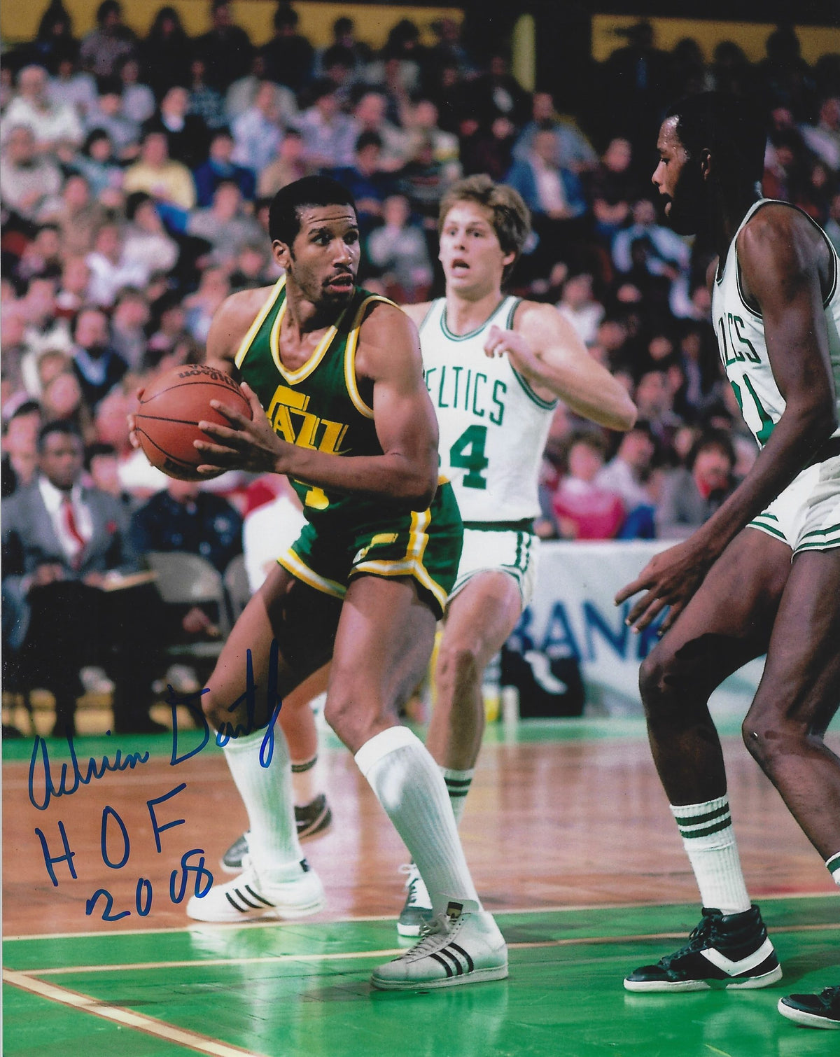 Autographed ADRIAN DANTLEY HOF 8X10 Utah Jazz photo