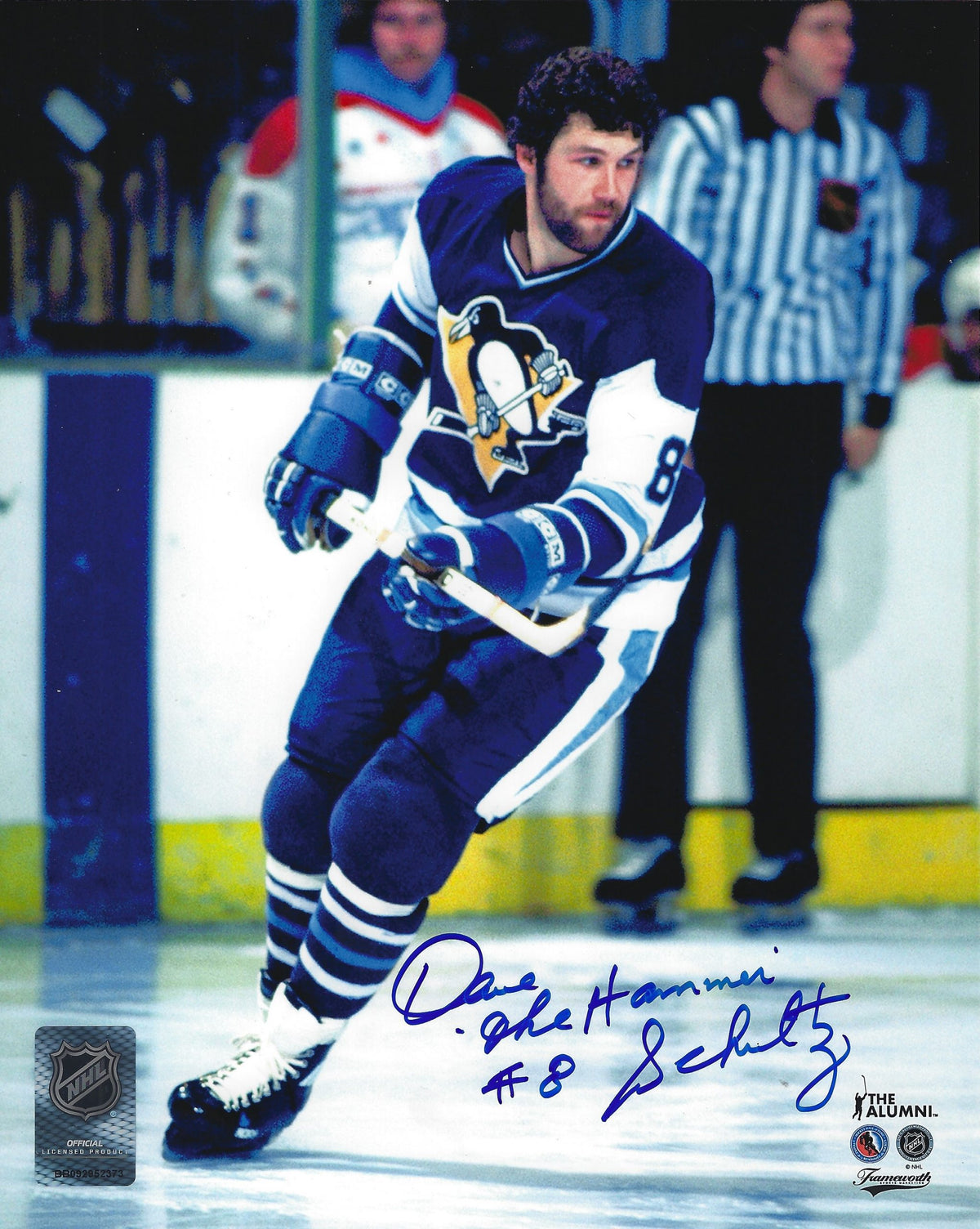Autographed DAVE SCHULTZ 8x10 Pittsburgh Penguins Photo
