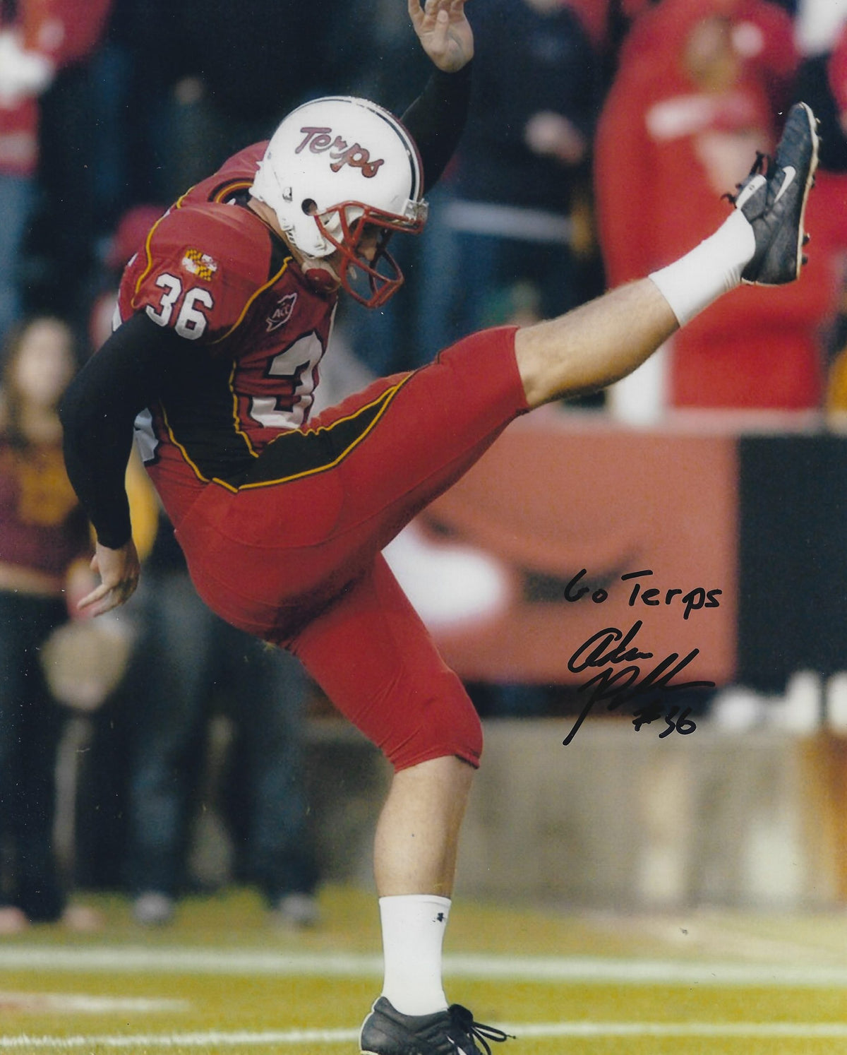 Autographed  ADAM PODLASH 8X10 Maryland Terrapins Photo