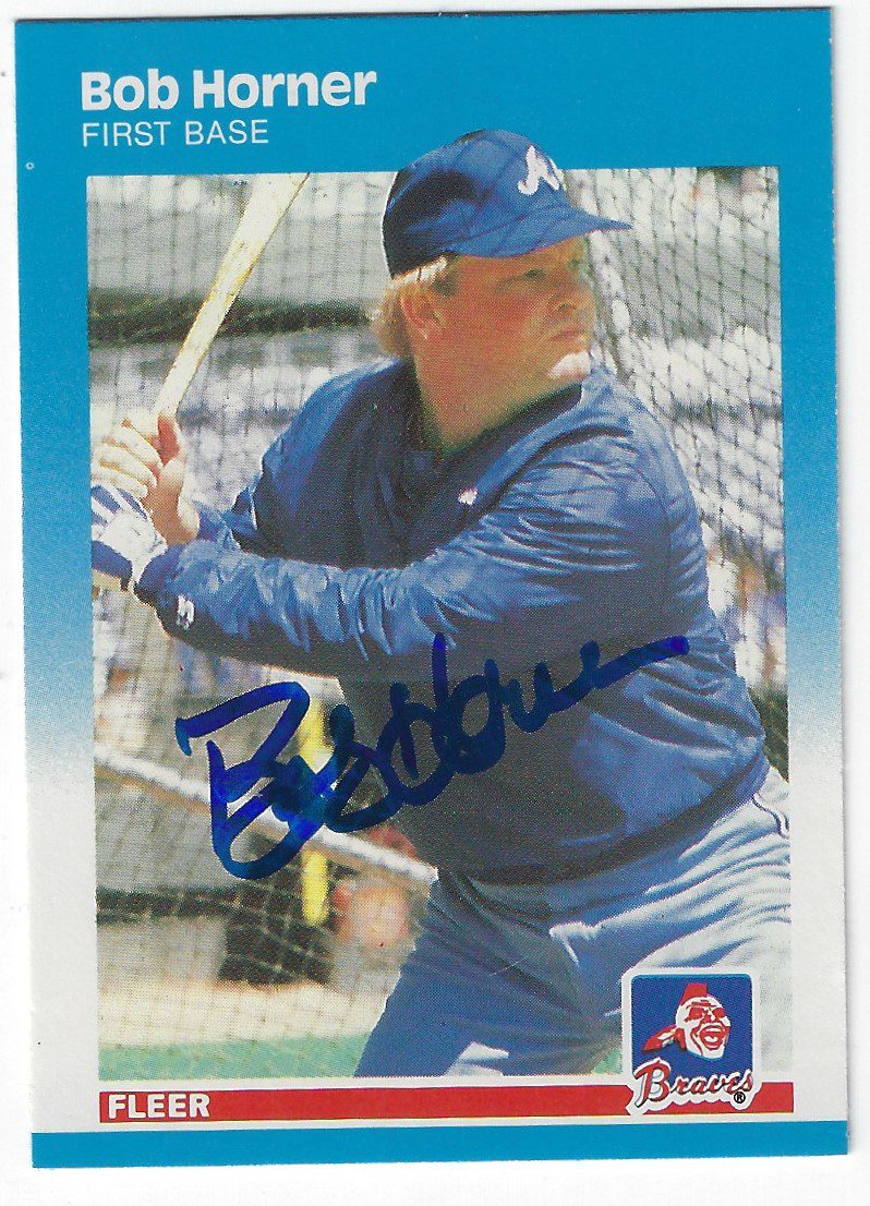 Autographed BOB HORNER Atlanta Braves 1987 Fleer Card