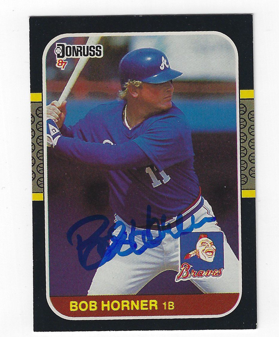 Autographed BOB HORNER Atlanta Braves 1987 Donruss Card