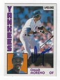 Autographed OMAR MORENO 1984 O-PEE-CHEE Card