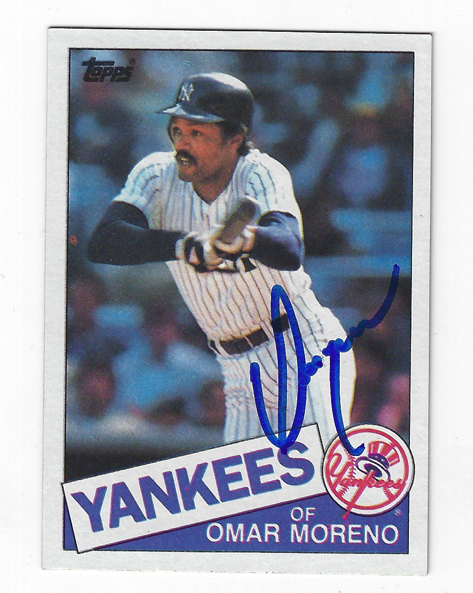 Autographed OMAR MORENO 1985 Topps Card