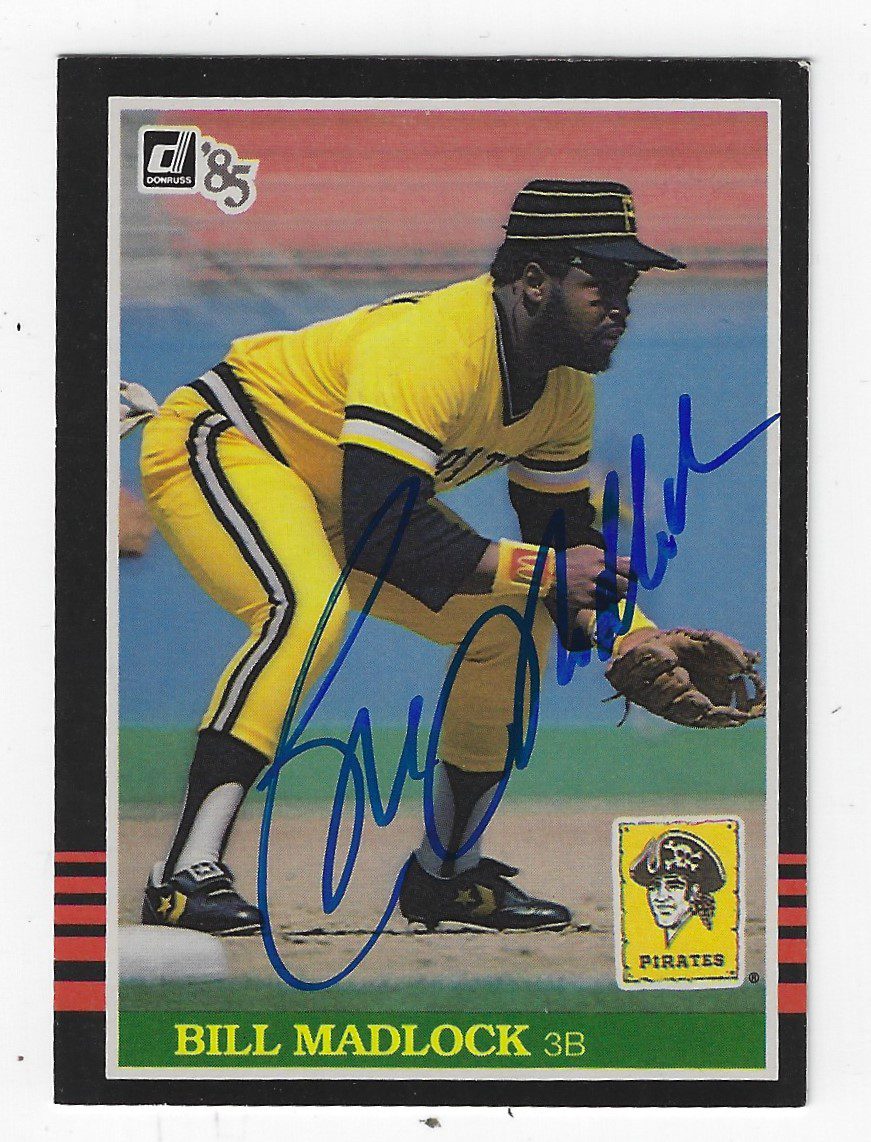 Autographed  BILL MADLOCK Pittsburgh Pirates 1985 Donruss Card