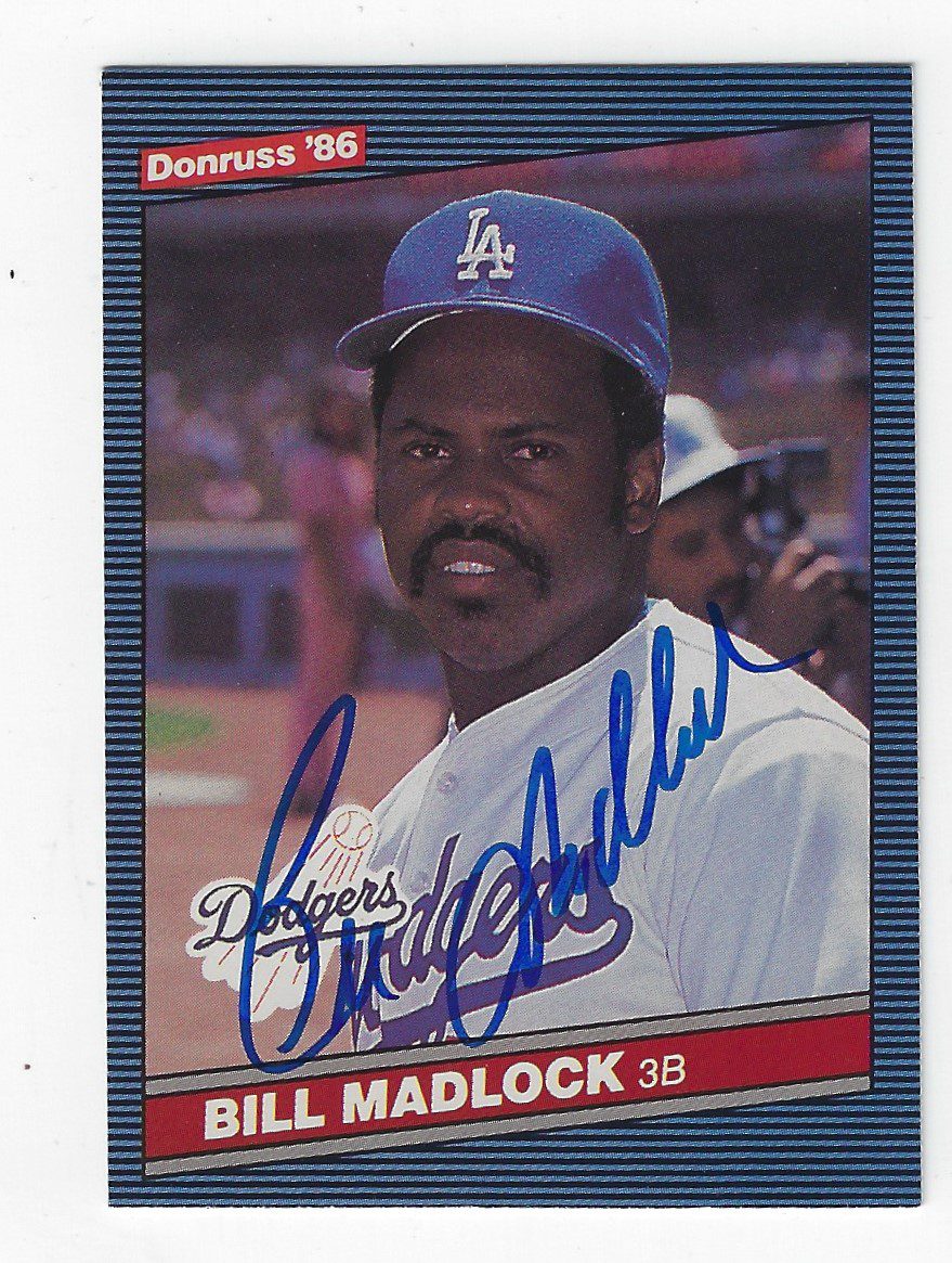 Autographed BILL MADLOCK 1986 DONRUSS CARD