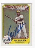 Autographed BILL MADLOCK 1981 Fleer Card