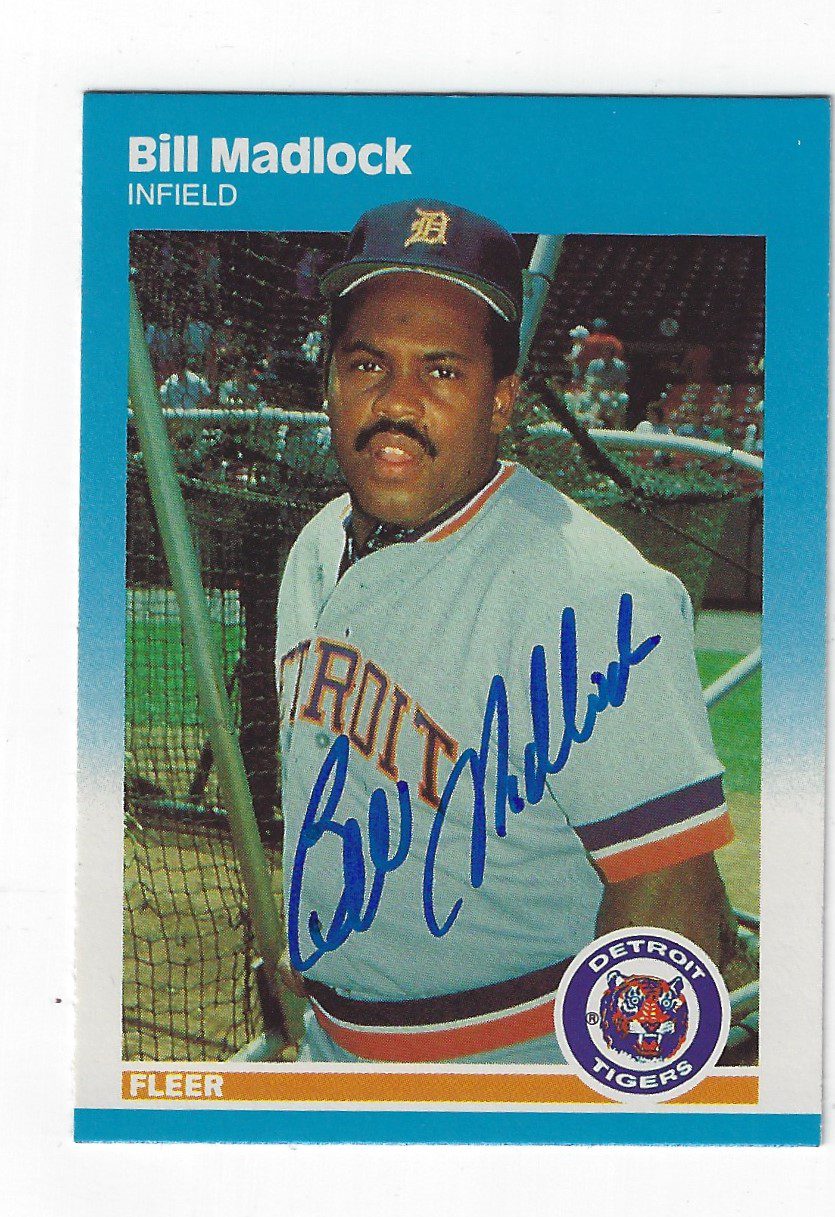 Autographed BILL MADLOCK 1987 FLEER Card