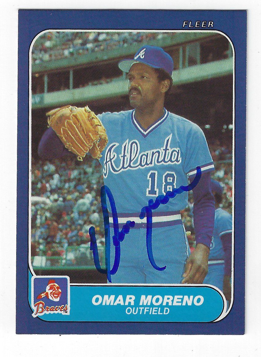 Autographed OMAR MORENO 1986 Fleer Card