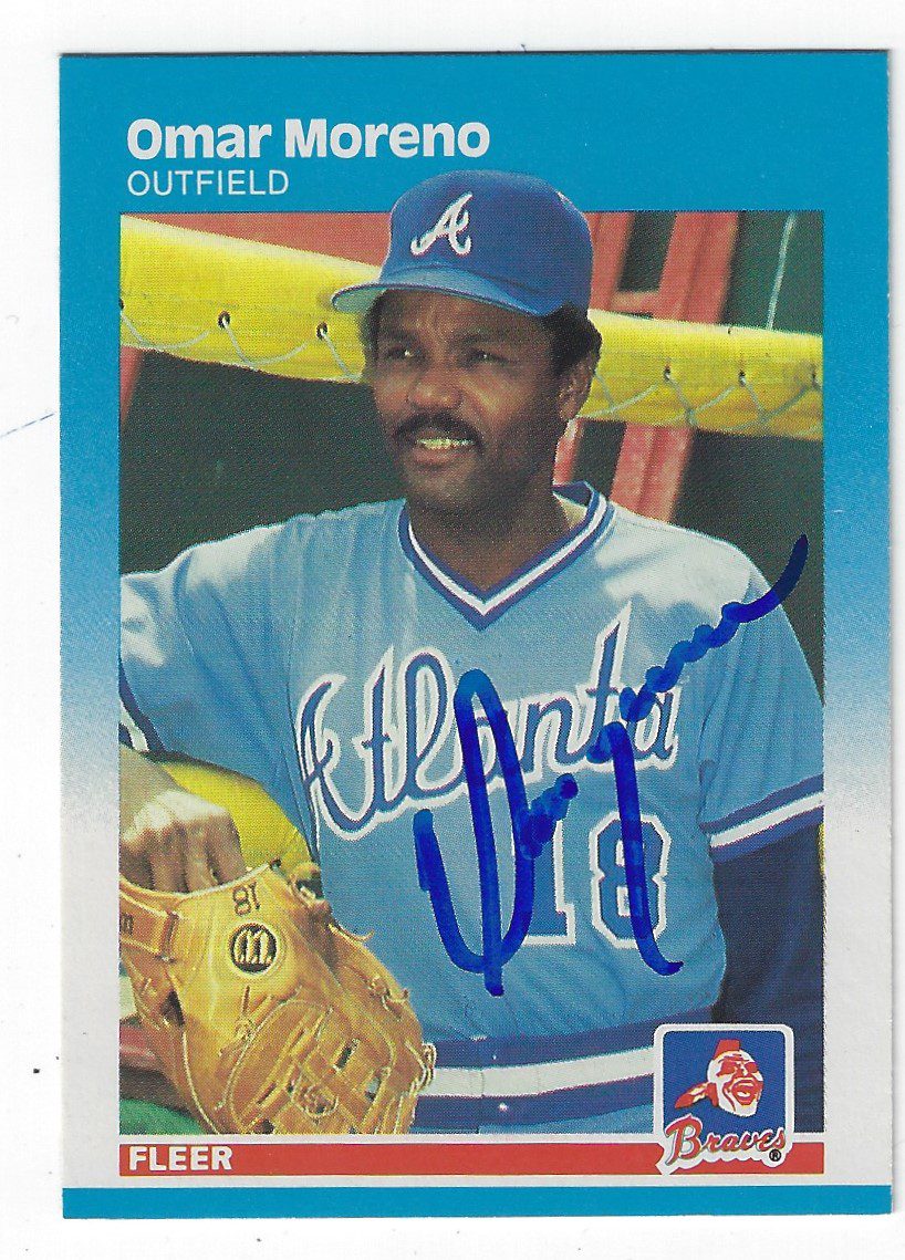 Autographed OMAR MORENO 1987 Fleer Card