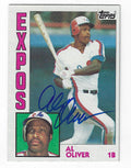Autographed AL OLIVER Montreal Expos1984 Topps Card
