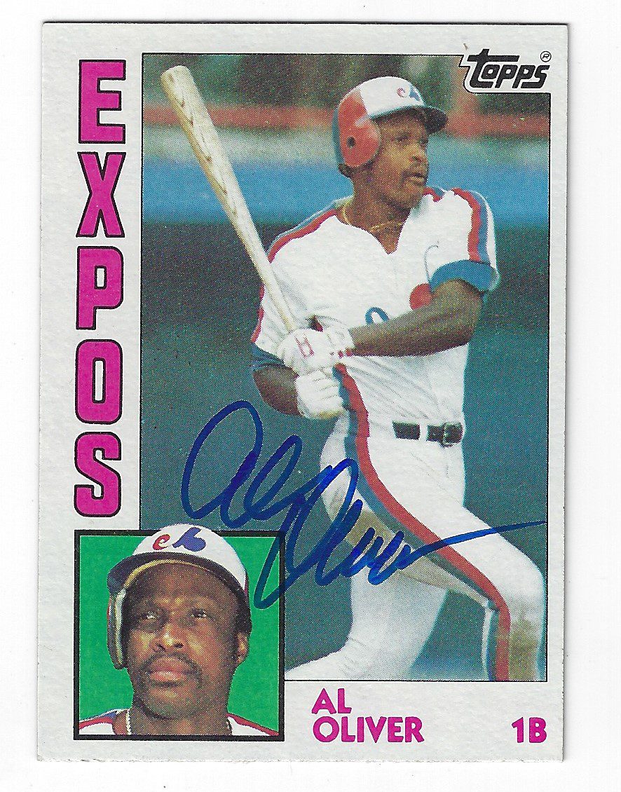 Autographed AL OLIVER Montreal Expos1984 Topps Card