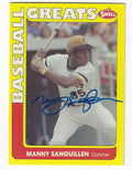 Autographed MANNY SANGUILLEN 1990 Swell Baseball Great Card