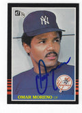 Autographed OMAR MORENO 1985 Donruss Card