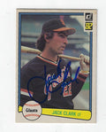 Autographed JACK CLARK 1982 Donruss Card