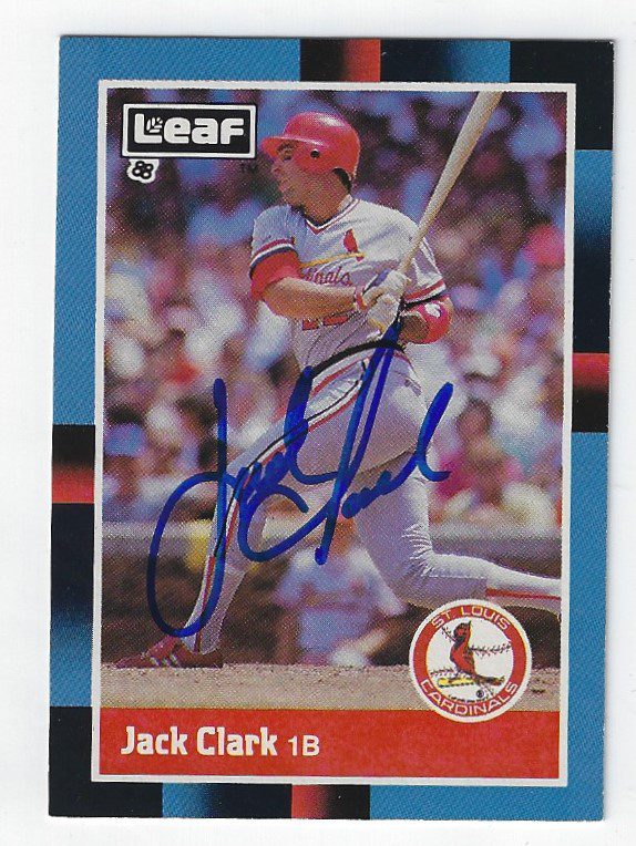 Autographed JACK CLARK 1988 Donruss Leaf