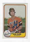 Autographed JACK CLARK 1981 Fleer Card