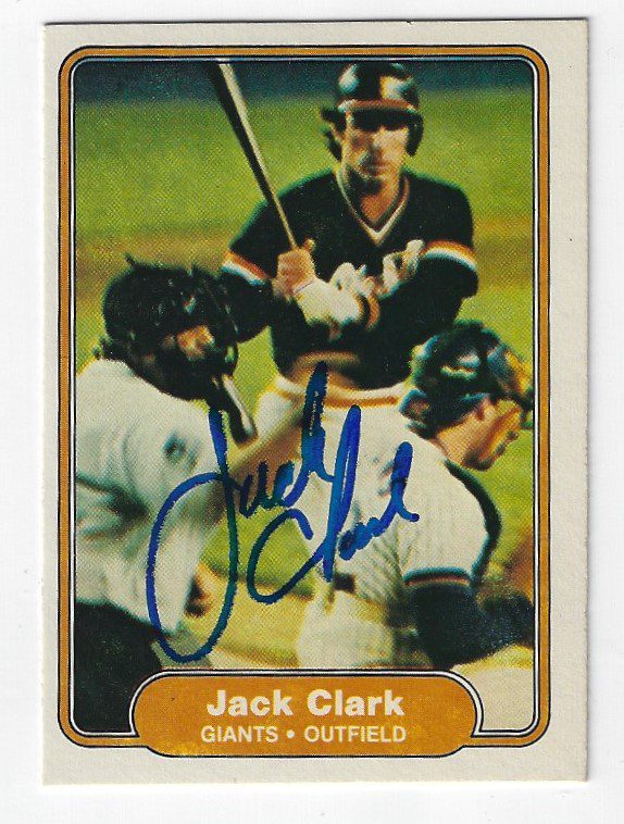 Autographed JACK CLARK 1982 Fleer Card