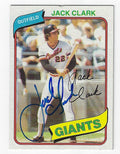Autographed  JACK CLARK 1980 Topps card