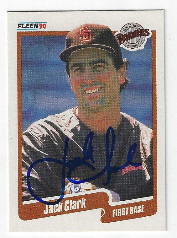 Autographed JACK CLARK San Diego Padres 1990 Fleer Card