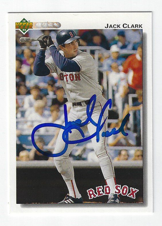 Autographed JACK CLARK 1992 Upper Deck Card