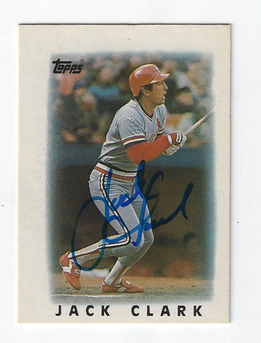 Autographed JACK CLARK 1986 TOPPS MINI  Card