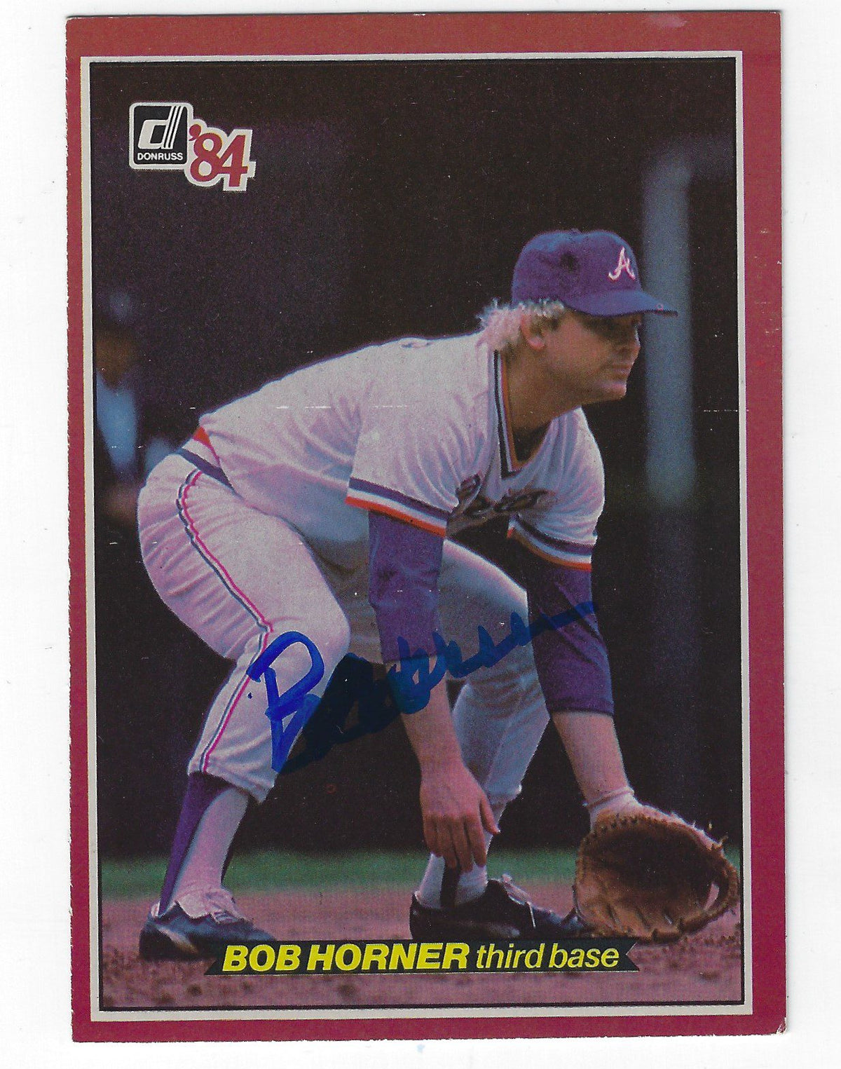 Autographed 1984 BOB HORNER Donruss Action All Star Card