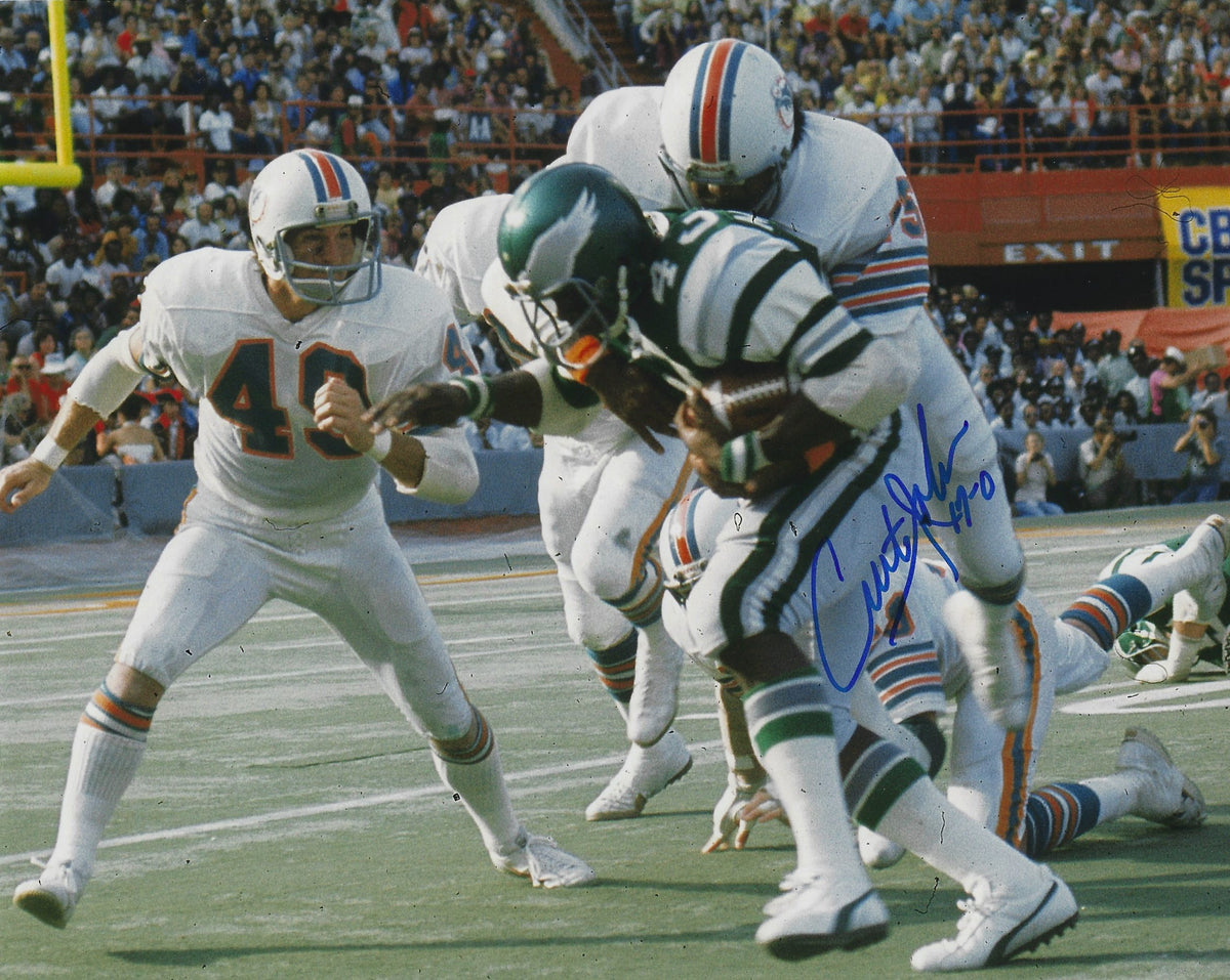 Autographed CURTIS JOHNSON 8X10  Miami Dolphins  photo