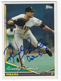 Autographed RANDY TOMLIN 1994 Topps Card