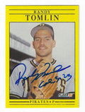 Autographed RANDY TOMLIN 1991 Fleer Card