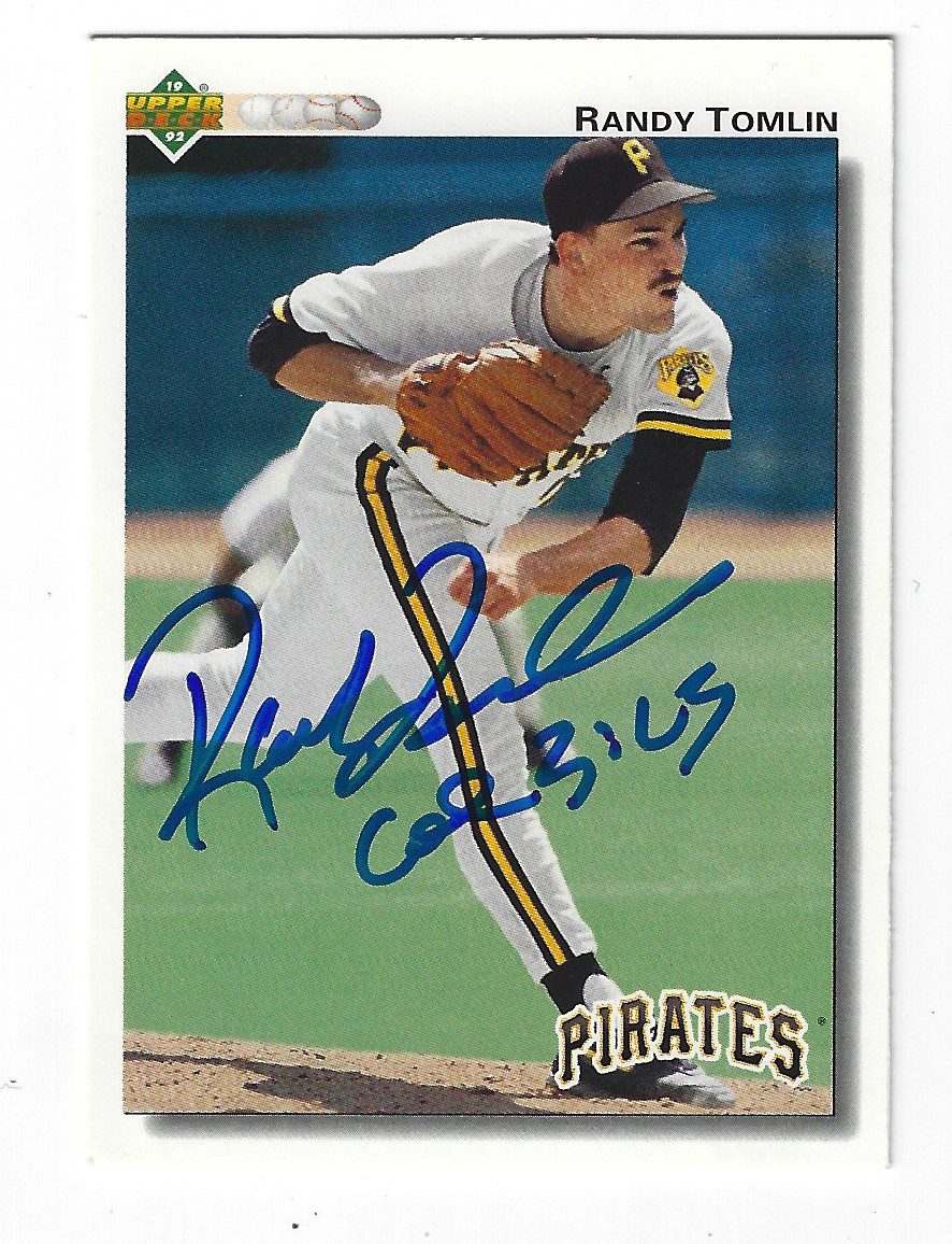 Autographed RANDY TOMLIN 1993 Upper Deck Card
