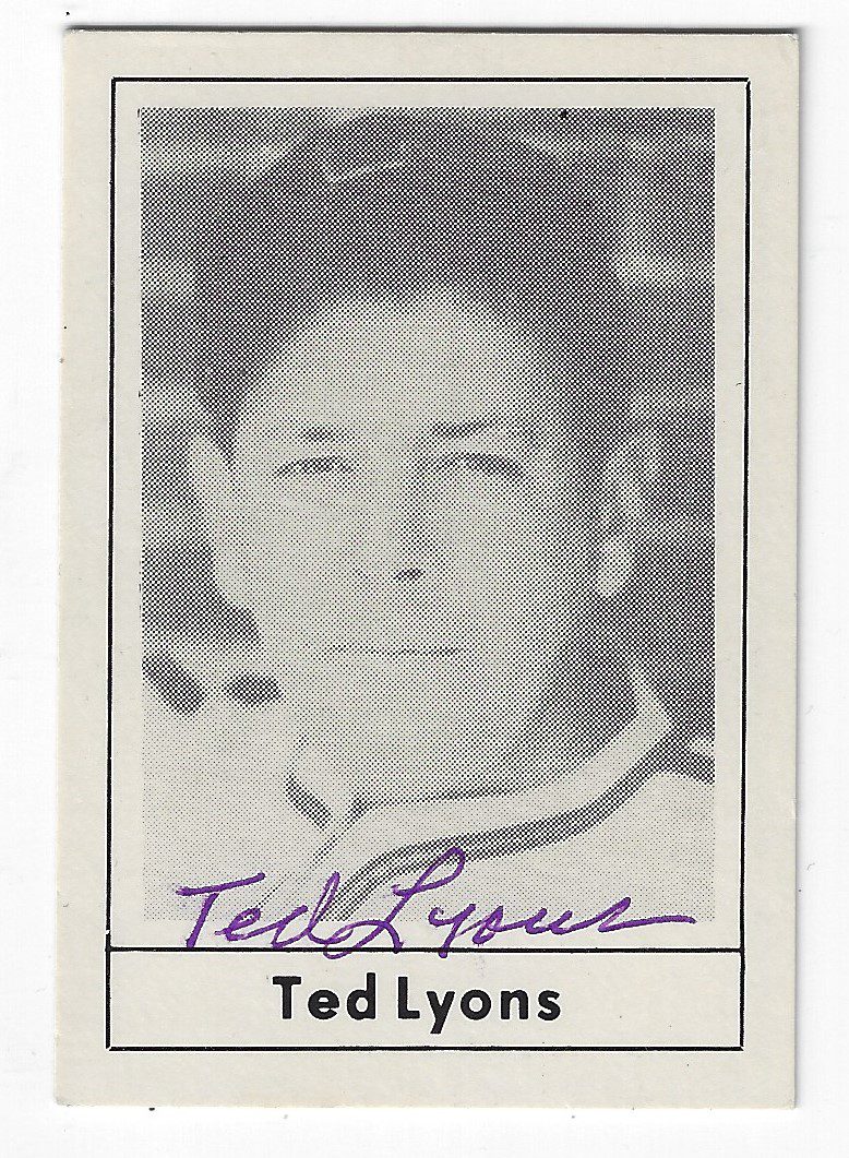 Autographed TED LYONS 1978 Grand Slam Card