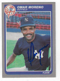 Autographed OMAR MORENO 1985 Fleer Card