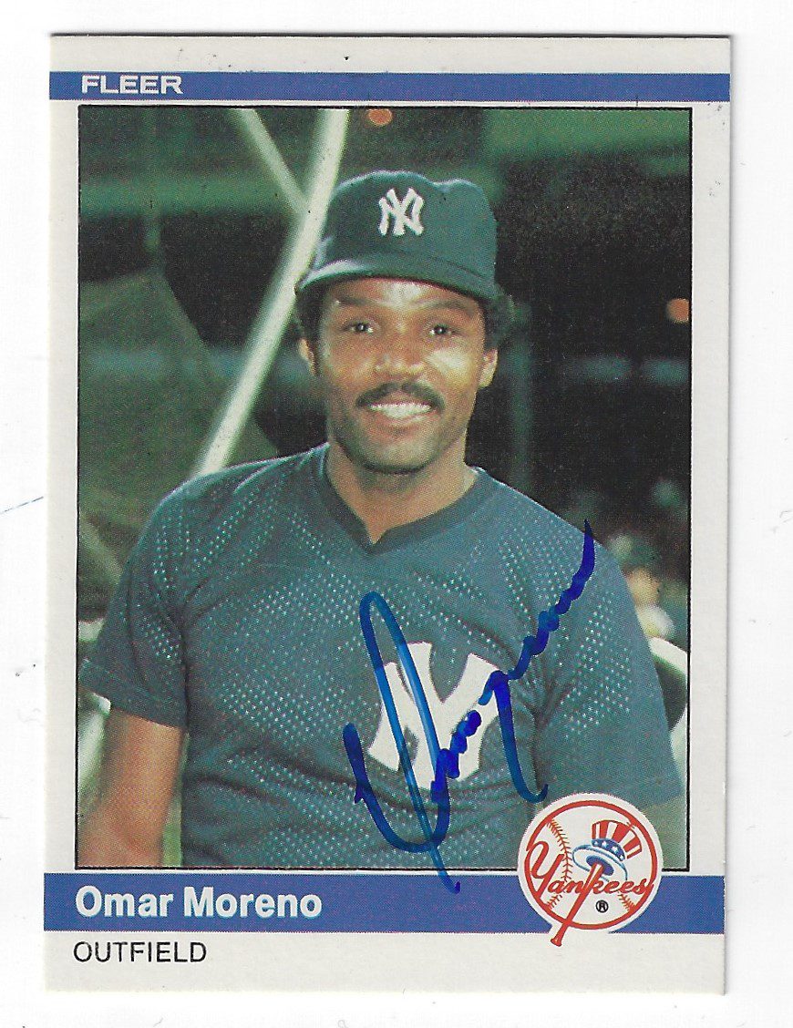 Autographed OMAR MORENO 1984 Fleer Card
