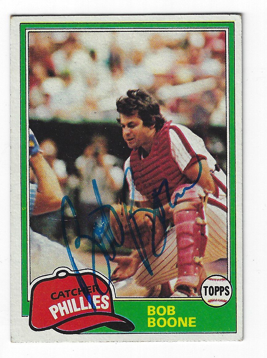 Autographed BOB BOONE 1981 Topps card