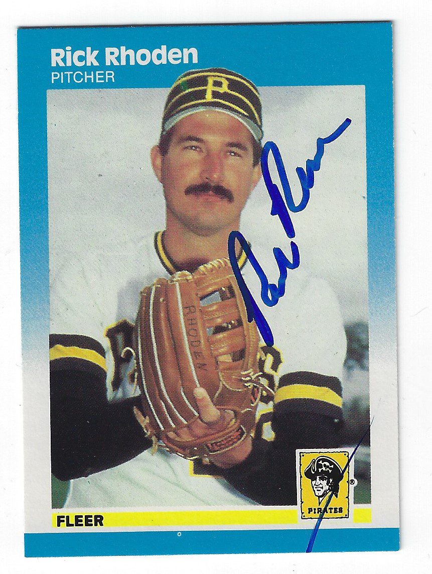 Autographed RICK RHODEN Pittsburgh Pirates 1987 Fleer Card