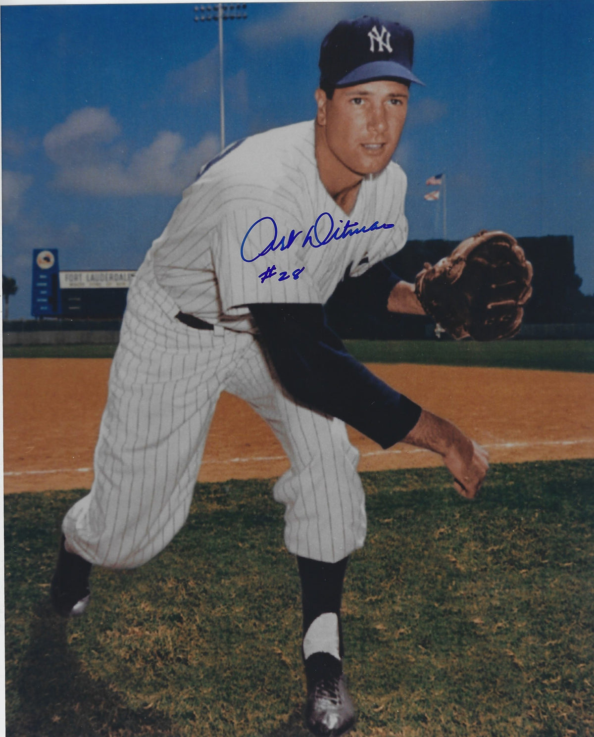 AUTOGRAPHED ART DITMAR 8x10 New York Yankees Photo
