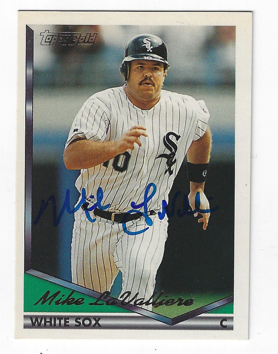 Autographed MIKE LAVALLIERE 1994 Topps Gold Card