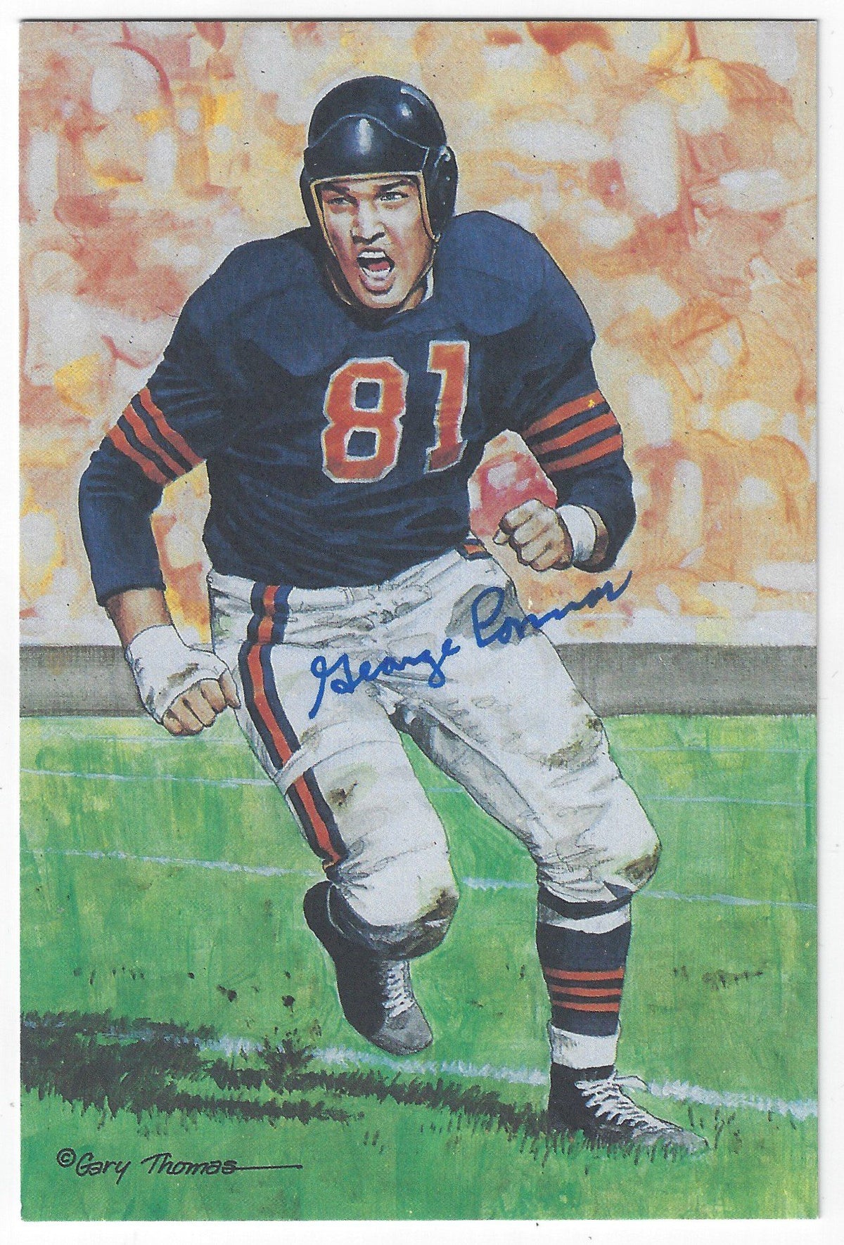 Autographed George Connor Goal Line Art Card