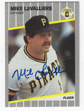 Autographed MIKE LAVALLIERE 1989 Fleer Card